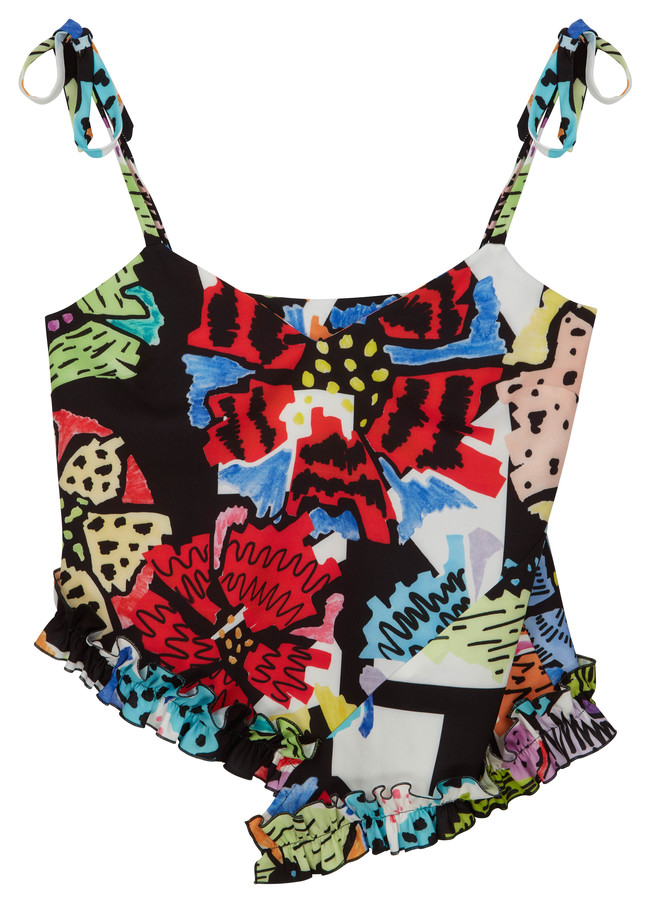 Asos Made In Kenya Tie Strap Cami Top In Floral Block Print Gbp28