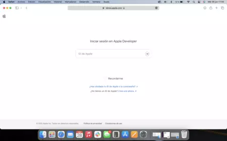 Apple 開発者 Web サイトのスクリーンショット