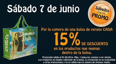 Casa nos presenta la promoción 'Sábados locos' con descuentos del 15 % 