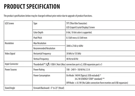 9to5macによると、新しいLG UltraFineの仕様