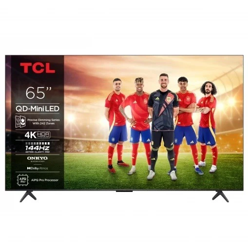  TV TCL 65C61K 65" (165,1 cm), MiniLED, 4K UHD, 144 Hz, Procesador AiPQ Pro, Smart TV, Quantum Dot 
