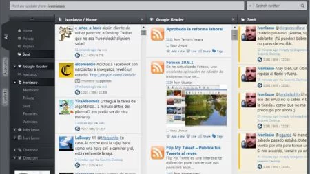 Seesmic Desktop 2 が稼働しており、Google Reader プラグインがインストールされています