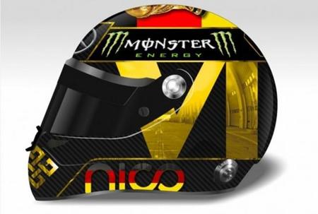 Nico Rosberg muestra su nuevo casco para Hockenheim