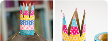DIY fácil y bonito: una corona para tu peque con un rollo de papel y washi tape 