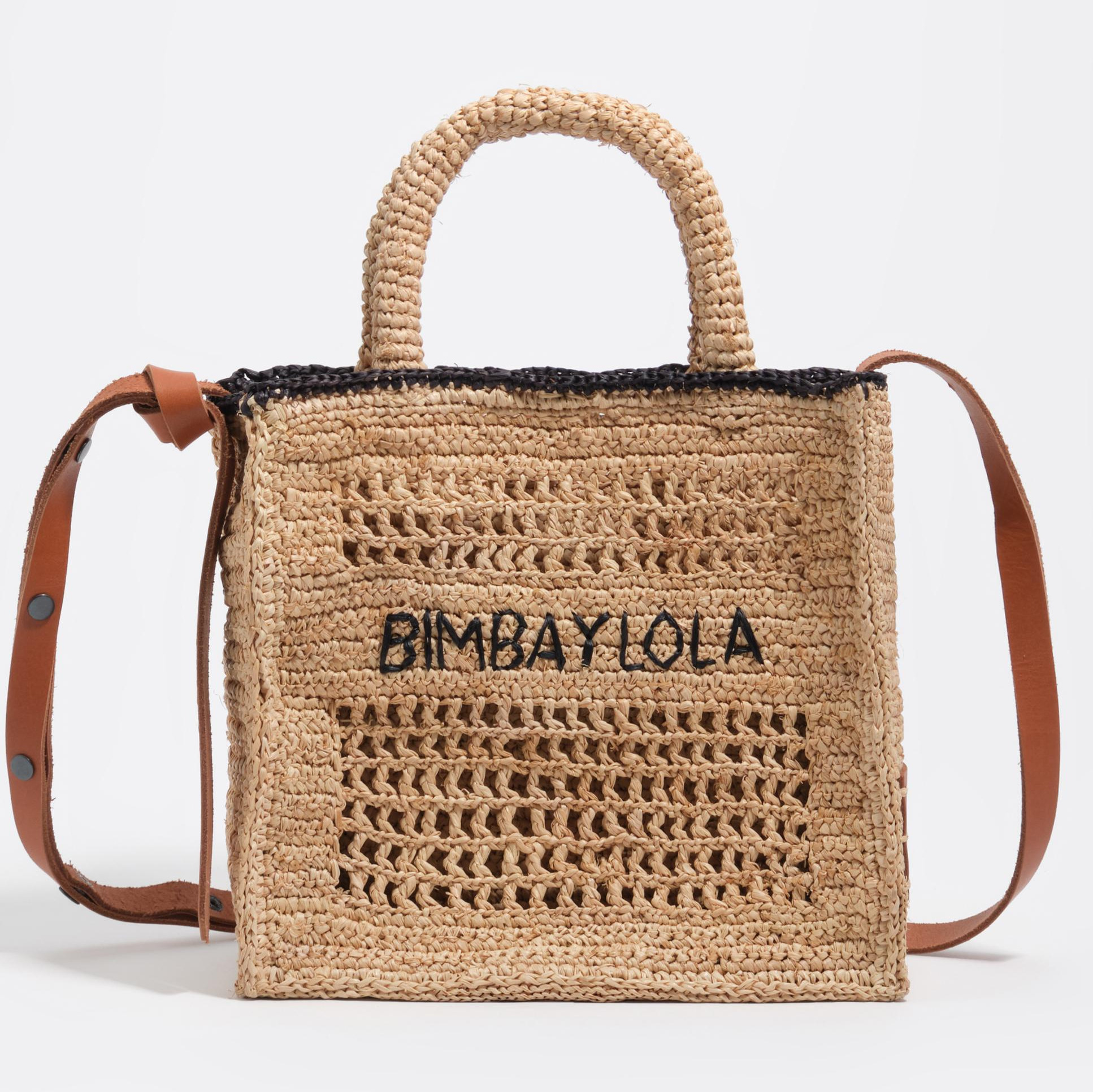 Bandolera de mujer mediano rafia Bimba y Lola