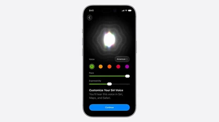 Interfaz de personalización de voz de Siri