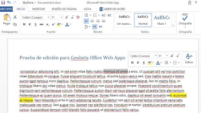 Office Web Apps añade cuatro nuevas características de edición