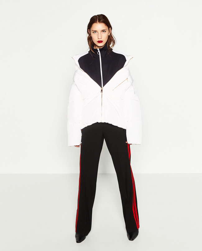 zara plumon blanco
