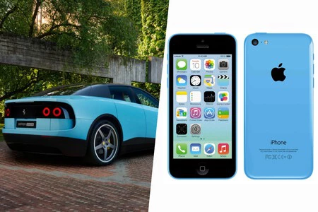 Ferrari Luce De Color Azul Y Iphone 5c