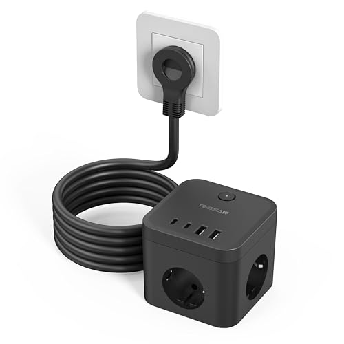 TESSAN Regleta Enchufes con USB C PD 20W Carga Rápida