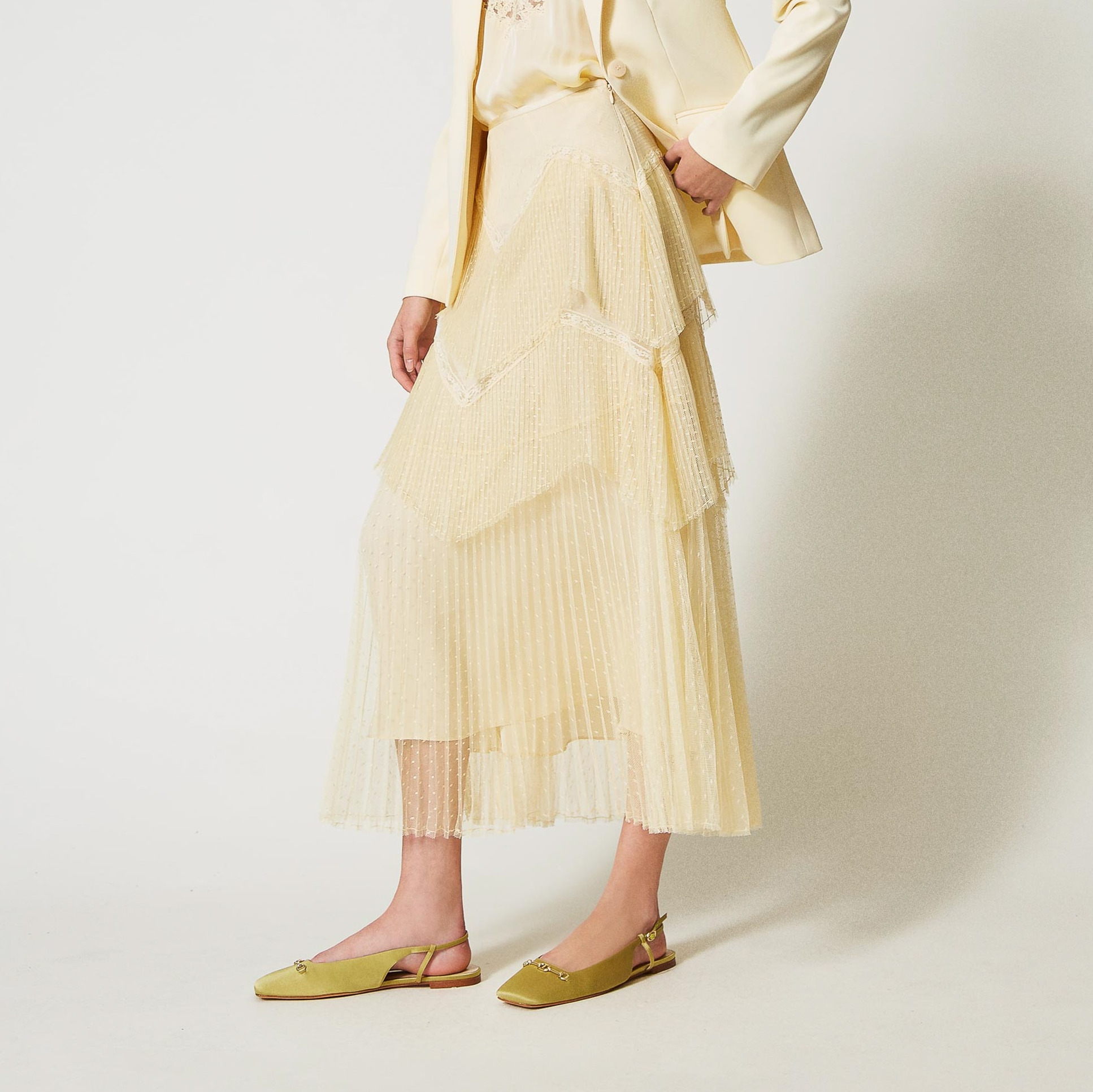 Twinset
Falda larga de tul plisado