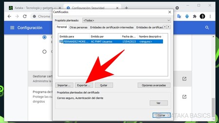 Cómo importar y exportar un certificado digital en Microsoft Edge