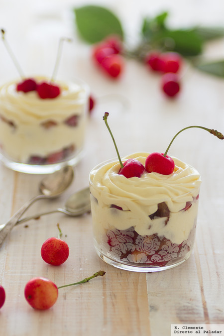 Cremoso de mascarpone y cerezas frescas: receta de postre sin horno