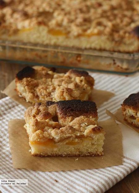 Pastel streusel de frutas de verano. Receta