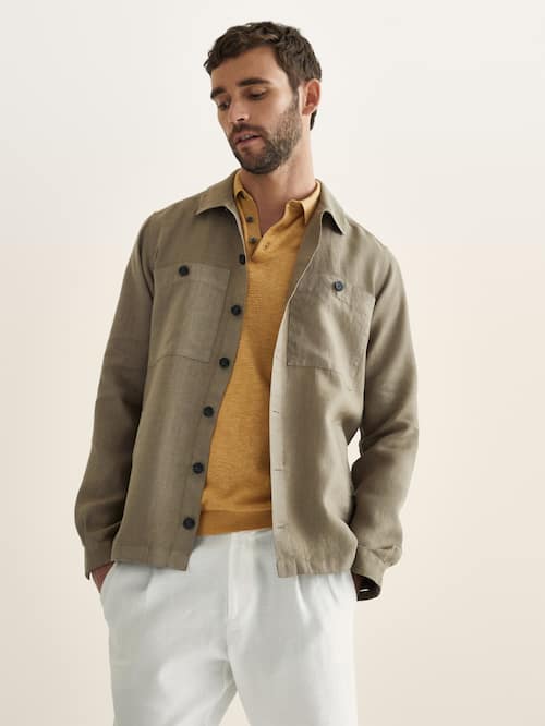 Sobrecamisa 100% lino con boslillos