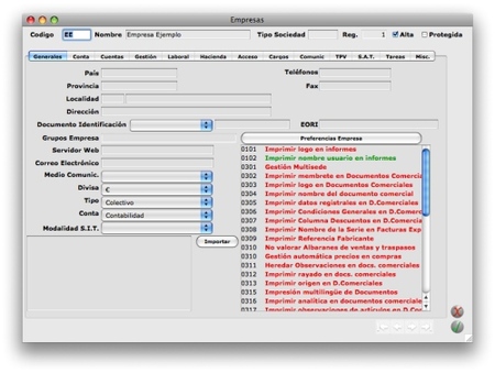 SIT, software de gestión modular para Mac OS X