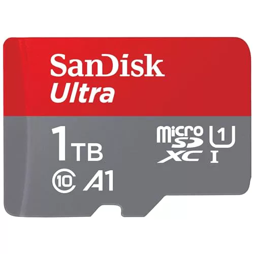 SanDisk Ultra Tarjeta Micro SDXC 1 TB + adaptador SD (Compatibles con tabletas y móviles Android, UHS-I, hasta 150 MB/s, Video Full HDD, Clase A1 de rendimiento, Class 10, U1)