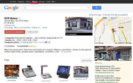 Opciones Google Maps