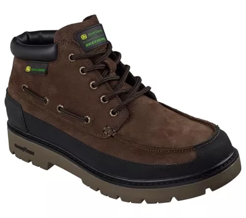 Skechers Caldwell Cutler - Botines para hombre, Piel sintética color chocolate, 42 EU