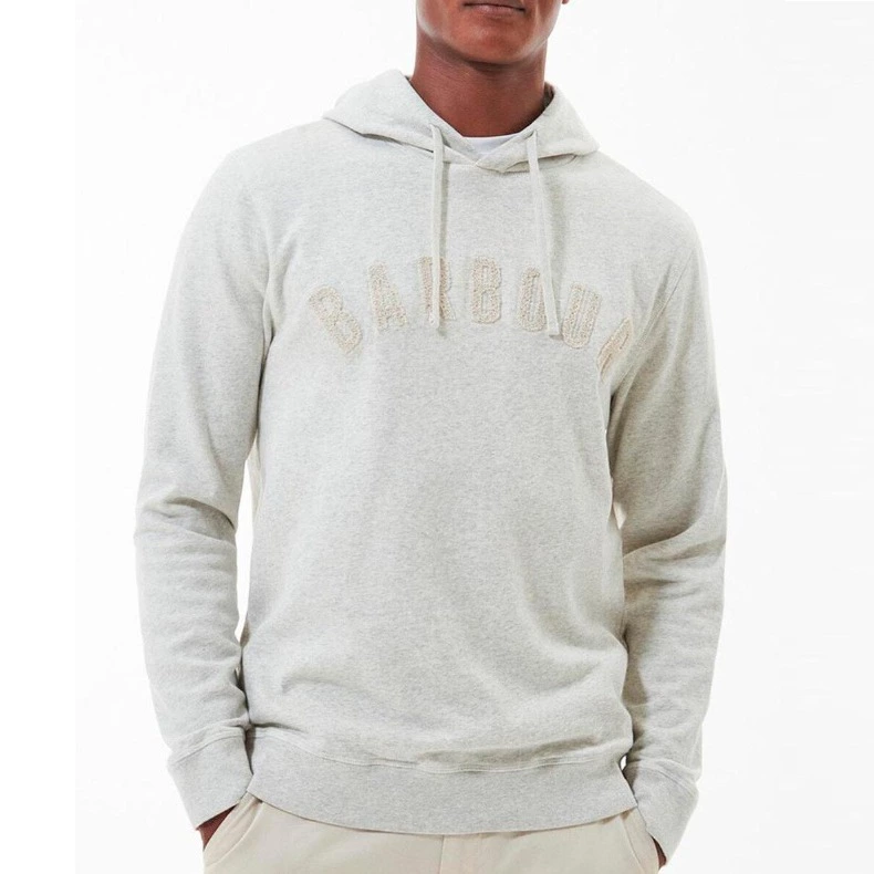 Barbour Sudadera de hombre con capucha y estampado de la marca en el pecho