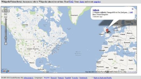 Visualiza los cambios que se hacen en Wikipedia en tiempo real con Wikistream y WikipediaVision