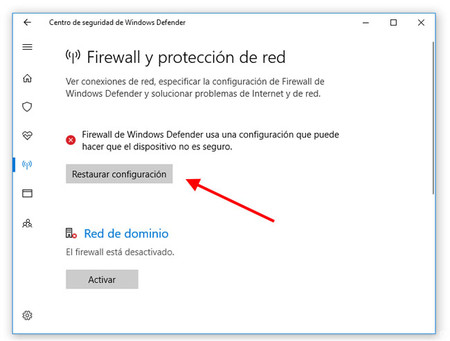 Desactivar firewall de windows 10