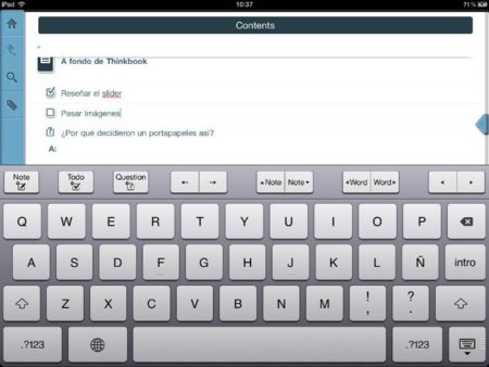 ThinkBook, aprovechando todo el potencial de gestos para tomar notas y organizar ideas y esquemas