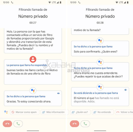 Filtro de llamadas Google