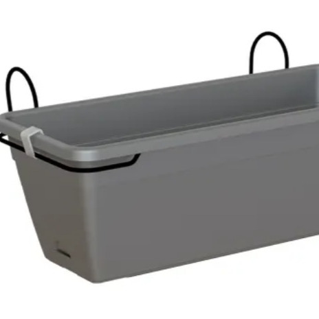 Kit jardinera con reserva agua VENEZIA antracita 49x19x16cm