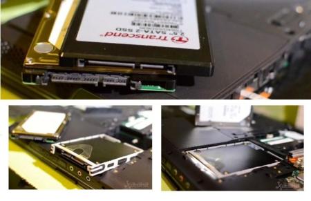 Instalación de la unidad SSD en el lugar del HD