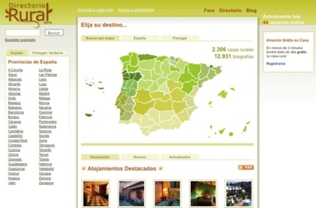 Directorio rural, directorio de casas rurales de España, Andorra y Portugal
