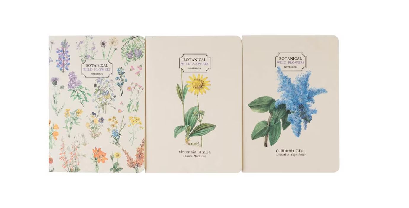 Pack 3 cuadernos a6 Botanical Wild Flowers Kokonote blanco
