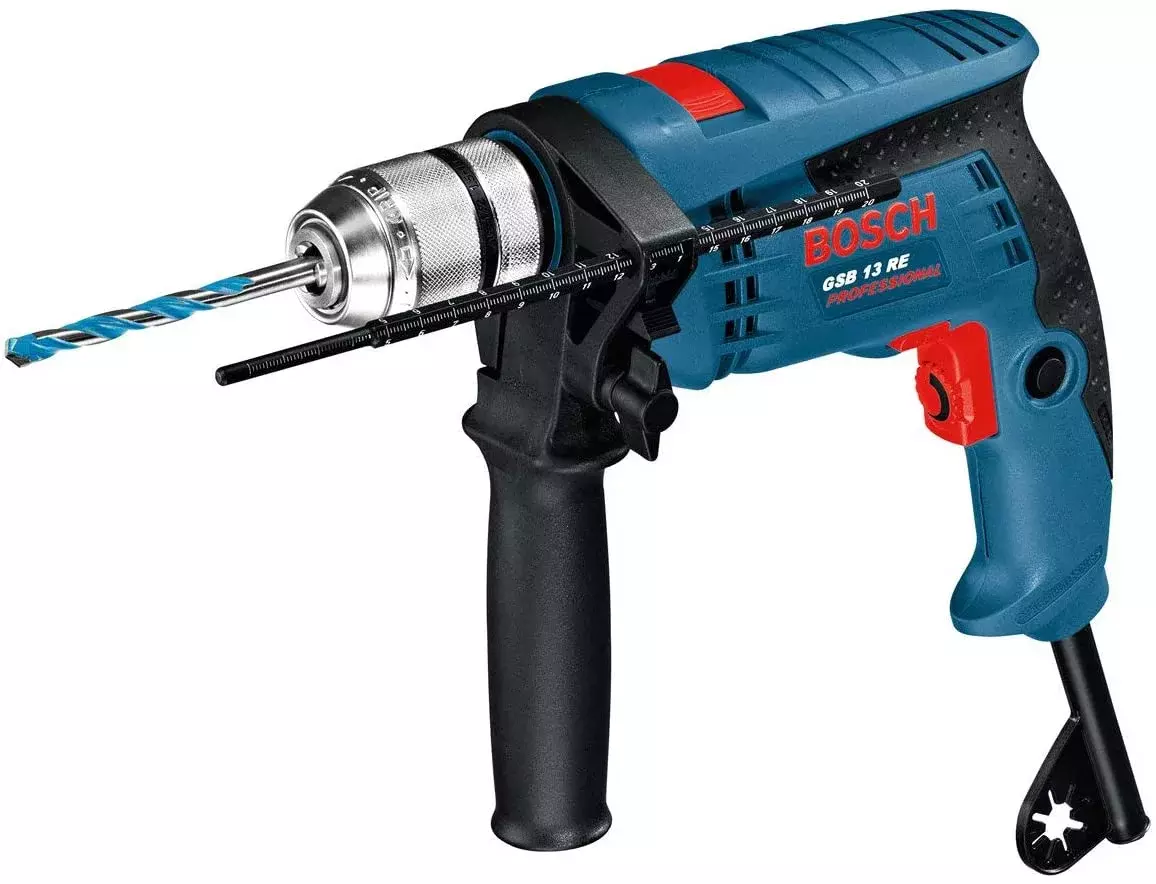 Bosch Professional GSB 13 RE - Taladro percutor (600 W, 0 – 2800 rpm, Ø max perforación hormigón 13 mm, en caja)