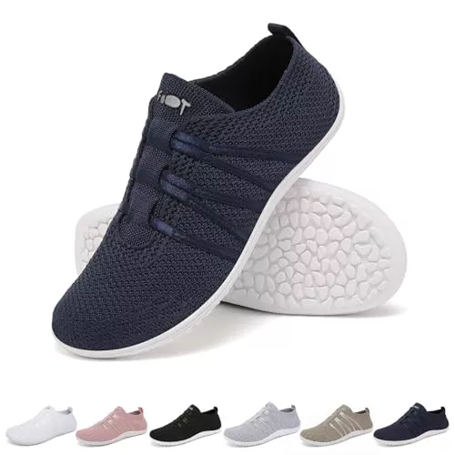 Merdoo Zapatillas Barefoot Hombre Mujer Suela Fina Zapatillas Minimalistas Transpirables Zapatillas Fitness Ligeras Zapatillas Trail Running Suela Plana Deportivas Barefoot Sneakers Azul 43EU