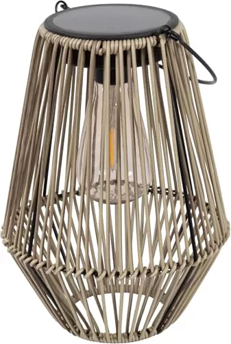 Gadgy Lámpara Solar Exterior de Jardín Estilo Ratán – Farol Decorativo Impermeable LED para Terraza, Balcón y Jardín – Iluminación Solar Automática