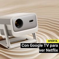Este proyector de 130 pulgadas es barato, pero también muy completo: cuenta con Google TV e incorpora altavoces 