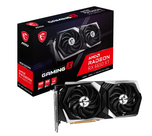MSI Tarjeta gráfica Gaming Radeon RX 6650 XT de 128 bits y 8 GB GDDR6 DP/HDMI Dual Torx 4.0 con ventiladores FreeSync DirectX 12 VR Ready OC (RX 6650 XT Gaming X 8G), V502-063R
