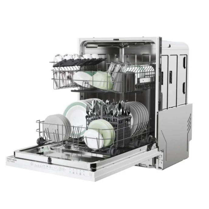 Lavavajillas Integrable - Candy Rapidó CI 3E7L0W2, 13 Servicios, 5 Programas, 60 cm, Wifi