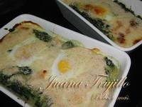 Espinacas y huevos al horno. Receta para embarazadas