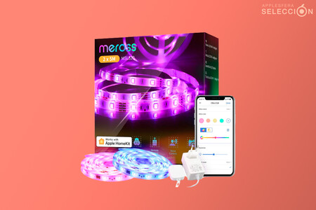 Este pack de dos tiras LED RGB de cinco metros de meross compatible con HomeKit está a 39,99 euros en Amazon con cupón