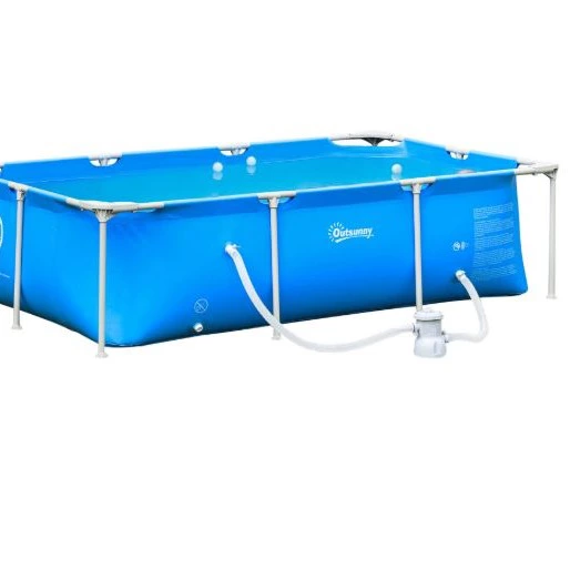 Piscina desmontable Outsunny azul 252x152x65 cm pvc acero
