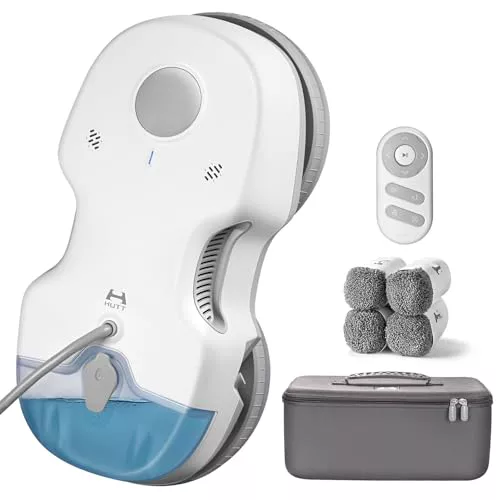 HUTT S7 Robot Limpiacristales 5500Pa, Robot Limpiador de Ventanas con Pulverización Automática, Sistema Dual Drive Flotante 3D, Navegación Inteligente y Protección Múltiple