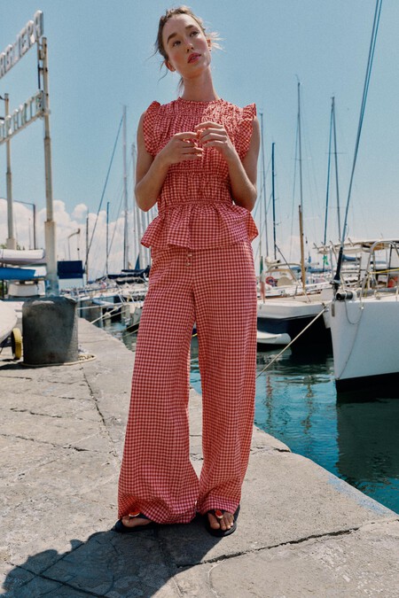 Pantalón holhado Vichy
