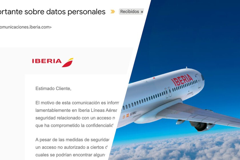 Acabo de recibir un mail de Iberia advirtiéndome del robo de mis datos. 'Solo' ha llegado dos semanas tarde