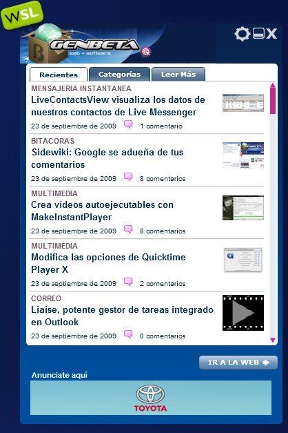 Genbeta y todo WeblogsSL en un widget