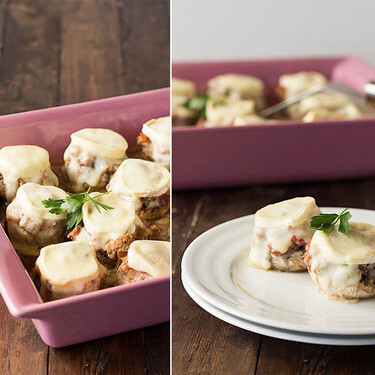 Champiñones rellenos de carne picada y queso, receta fácil y rápida