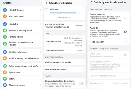 Ajustes Sonido Altavoz