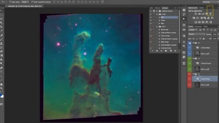 Coloreando las fotografías espaciales del telescopio espacial Hubble