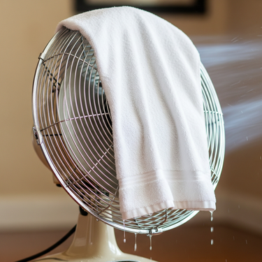 Es domingo, tengo calor y el truco de la toalla en el ventilador me ha salvado de poner el aire acondicionado y gastar más