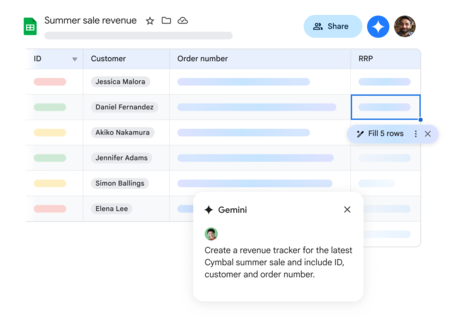 Google Workspace - Gemini no Sheets